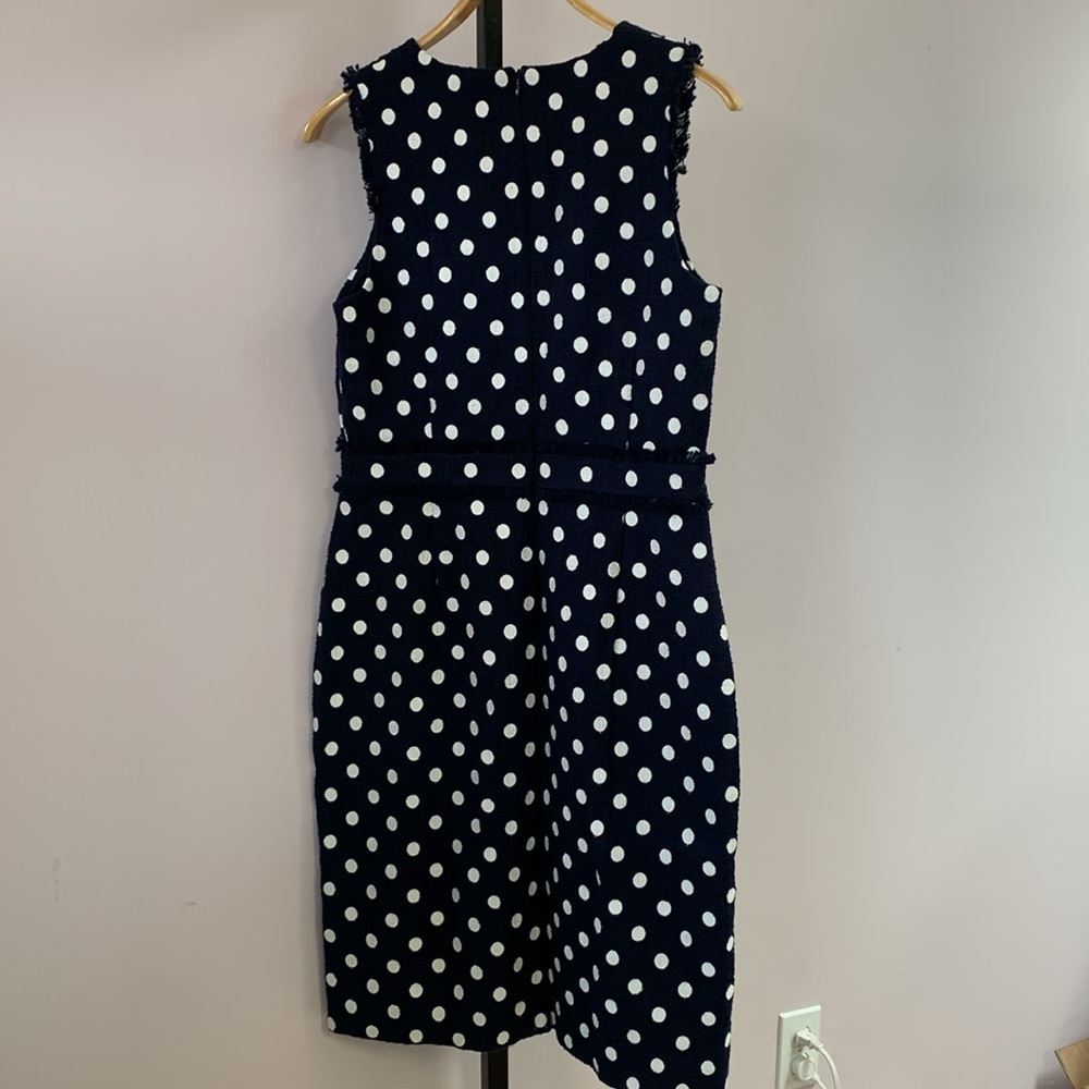 J.Crew size 14 t NAVY BLUE WHITE polkadot - Picture 7 of 9